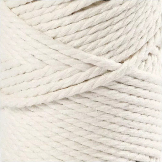 Makrameenyöri, Pituus 55m, halk. 4mm, luonnonvalkonen, 330g/rll