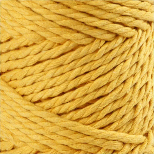 Makrameenyöri, Pituus 55m, halk. 4mm, keltainen, 330g/rll