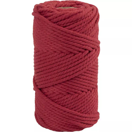 Makrameenyöri, Pituus 55m, halk. 4mm, punainen, 330g/rll