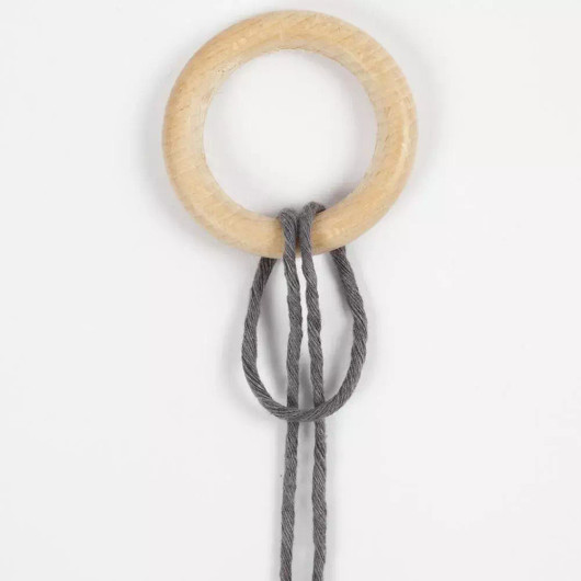 Makrameenyöri, Pituus 55m, halk. 4mm, harmaa, 330g/rll