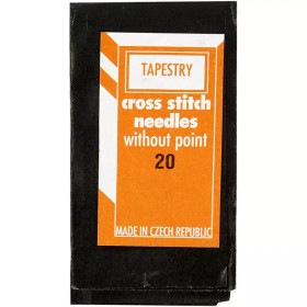 Kirjontaneula, nro 20, Pit. 42mm, tylppäkärkinen, 25kpl/pkk