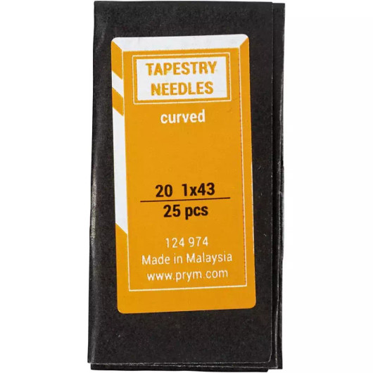 Kirjontaneula, nro 20, Pit. 42mm, tylppäkärkinen, 25kpl/pkk