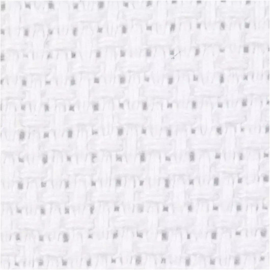 Aida kangas, koko 50x50cm, 70 neliötä per 10cm, valkoinen