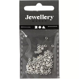 Lukitushelmi, halk. 2,5mm, hopeanväriset, 100kpl/pkk