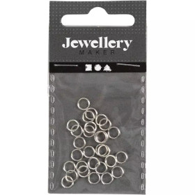 Kierrevälirengas, halk. 5mm, hopeanväriset, 30kpl/pkk