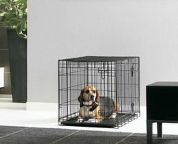 Koiran metallinen kuljetushäkki 76x49x55cm musta
