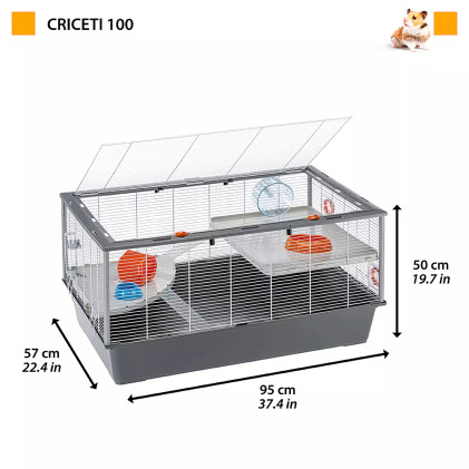 CRICETI 100  XL hamsterin häkki 98x57x50cm