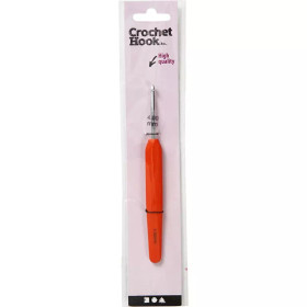 Virkkuukoukku, nro 4, Pit. 13,3cm, oranssi