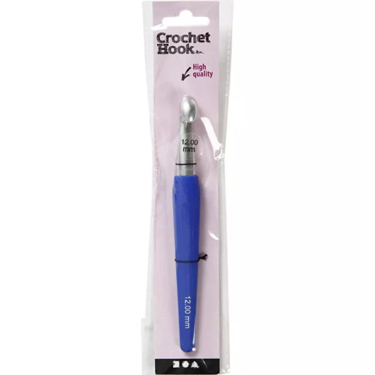 Virkkuukoukku, nro 12, Pit. 16cm, sininen