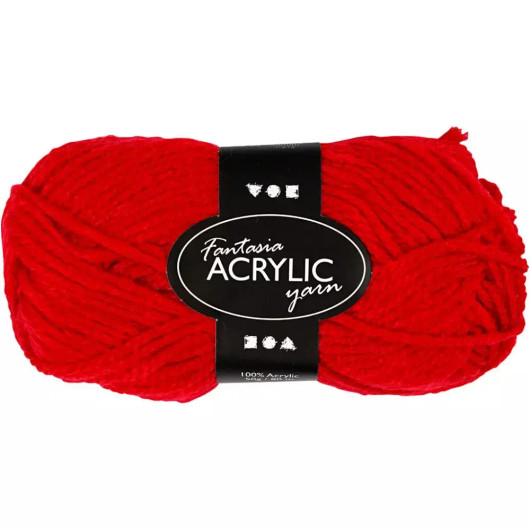 Fantasia-akryylilanka, Pit. 80m, punainen, 50g/ 1 kerä