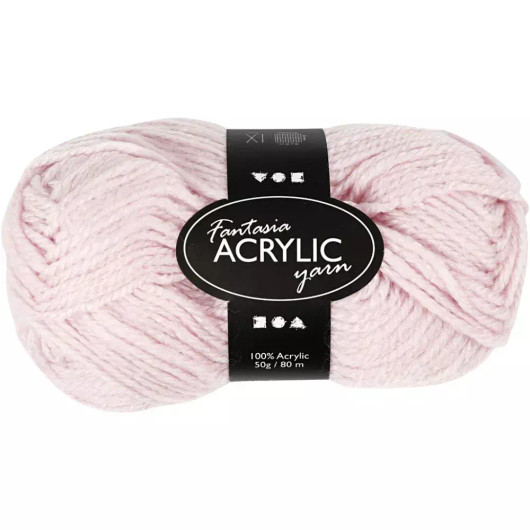 Fantasia-akryylilanka, Pit. 80m, vaaleanpunainen, 50g/ 1 kerä