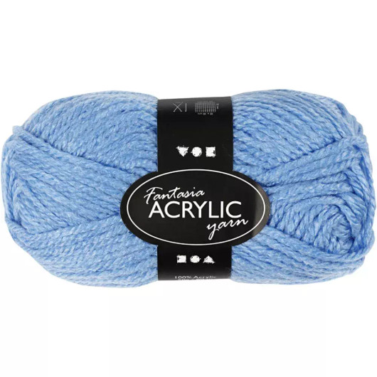 Fantasia-akryylilanka, Pit. 80m, sininen, 50g/ 1 kerä