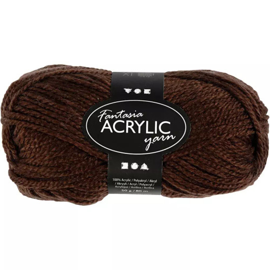 Fantasia-akryylilanka, Pit. 80m, ruskea, 50g/ 1 kerä