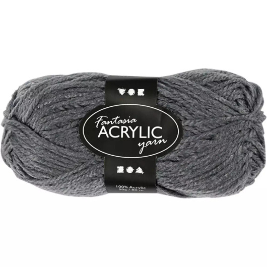 Fantasia-akryylilanka, Pit. 80m, harmaa, 50g/ 1 kerä