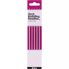 Sukkapuikot, nro 2,5, Pit. 20cm, 1set