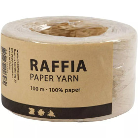  Raffia- Paperinaru, Lev: 7-8mm, hiekka, 100m/ 1 rll 