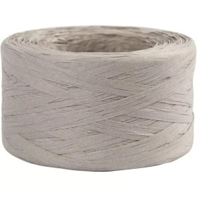 Raffia- Paperinaru, Lev: 7-8mm, vaaleanharmaa, 100m/ 1 rll