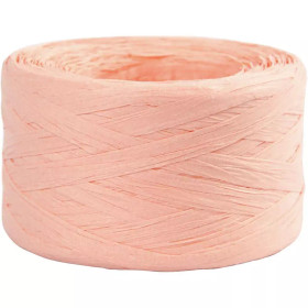  Raffia- Paperinaru, Lev: 7-8mm, vaaleanrosa, 100m/ 1 rll 