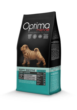 Optimanova dog puppy digestive rabbit & potato grain free 12kg
