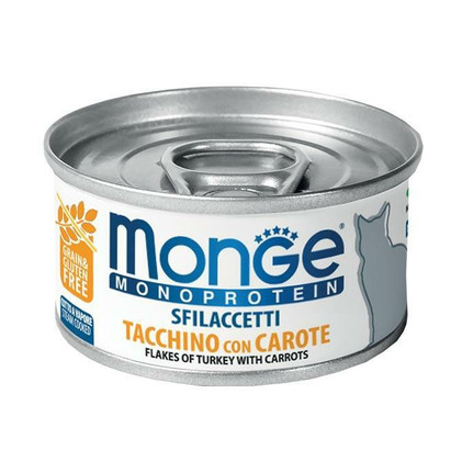 MONGE MONOPROTEIN, kalkkunanlihalla porkkanoilla, 24x80g