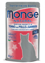 Monge Natural, tonnikala, kana & katkarapu, 24x80g