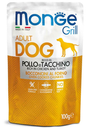 Monge Grill, Kana & kalkkuna, 24x100g