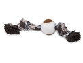 Vadigran, Cotton rope 2 knots + tennisball brown, 20cm