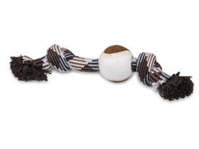 Vadigran, Cotton rope 2 knots + tennisball brown, 20cm