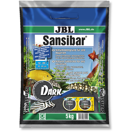 JBL Sansibar Dark, 5kg, musta hieno akvaariohiekka, 0,2-0,6mm