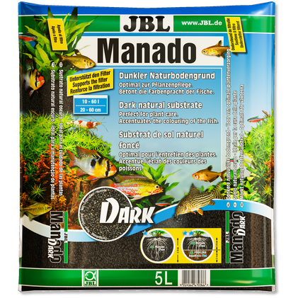 JBL Manado Dark, 5L, akvaariohiekka, musta, 1,5-2,5mm