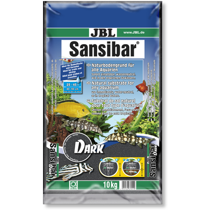 JBL Sansibar Dark, 10kg, musta hieno akvaariohiekka, 0,2-0,6mm