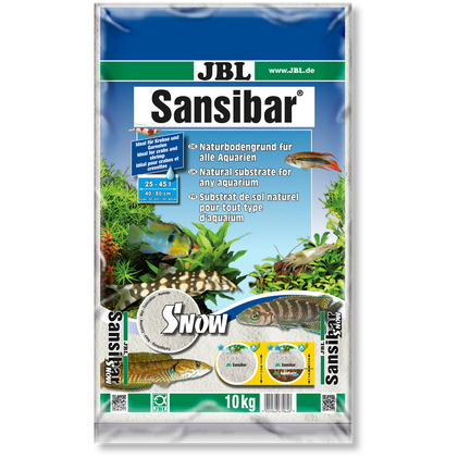 JBL Sansibar Snow, 10kg, lumenvalkoinen hieno hiekka, 0,2-0,6mm 