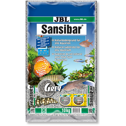 JBL Sansibar Grey, 10kg, hieno akvaariohiekka, 0,2-0,6mm