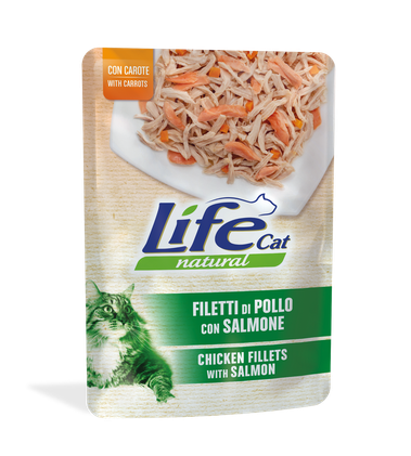 LifeCat, Kana, lohi & porkkana, 30x70g, á 1,30€