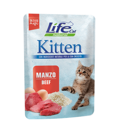 LifeCat, Kitten - Pentu, Nauta, 30x70g, á 1,30€