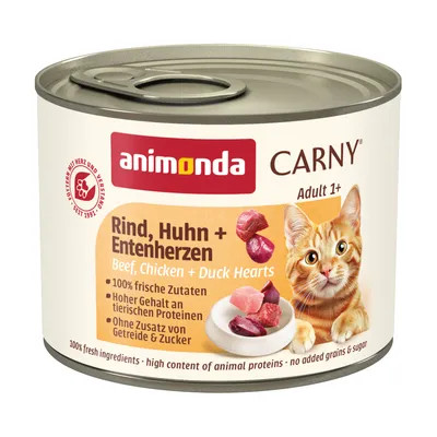 Carny Adult, Nauta, Kana & Ankansydän, 6x200g, á 1,99€