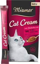 Miamor, Cat Snack (Cream), nauta & kasvikset, 5x15g