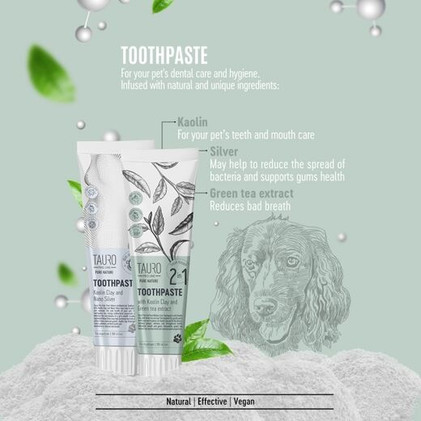 Tauro Pro Line, Pure Nature hammastahna hopea hiukkasilla 100ml