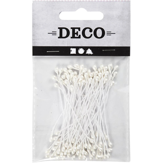 Kukkaheteet, helmiäisvalkoinen, 100kpl, 1pkk