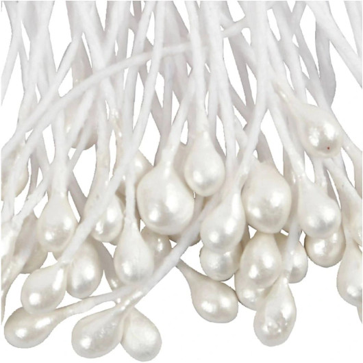 Kukkaheteet, helmiäisvalkoinen, 100kpl, 1pkk