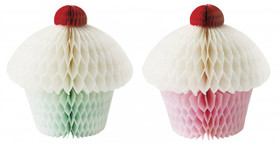 Hunajakennokoriste, Cupcake, pinkki, 15cm