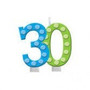 30-vuotis-synttärikynttilä,sinivihreä