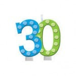 30-vuotis-synttärikynttilä,sinivihreä