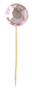 Koristelutikku, pyöreä, pinkki, 16kpl