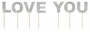 Love You-tekstija sydän, hopea