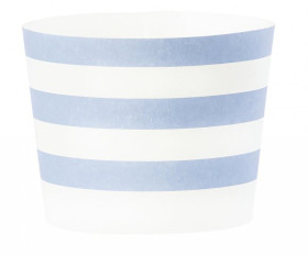 Muffinvuoka, keskikoko, sinivalkoinen vaakaraidoitus