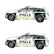 2kpl Poliisi -silityskuva  pelkkä auto mini