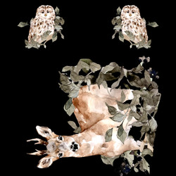 Metsä katse -silityskuvakollaasi