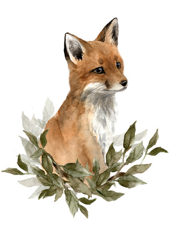 Lehtimetsän kettu -silityskuva iso