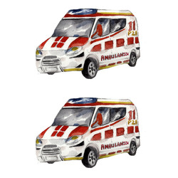 2kpl Ambulanssi-silityskuva mini